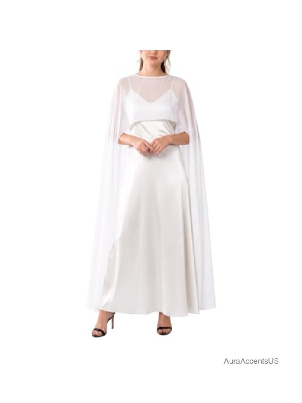 Sheer Chiffon Long Cape Evening Dress Wrap Wedding Bridal Shrug